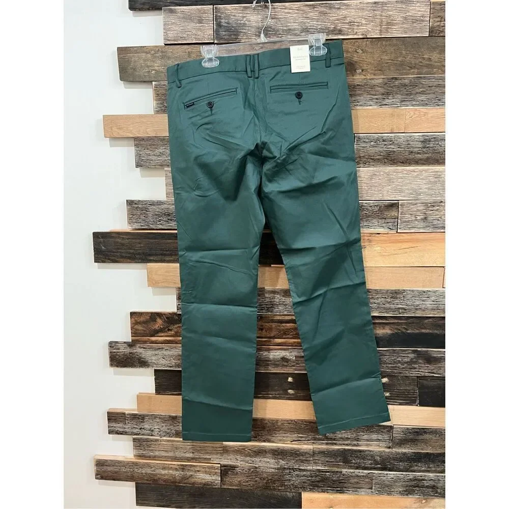 7Diamonds Parker Straight Fit Pants Green Sea Blue Performance Chino sz 32 x 32